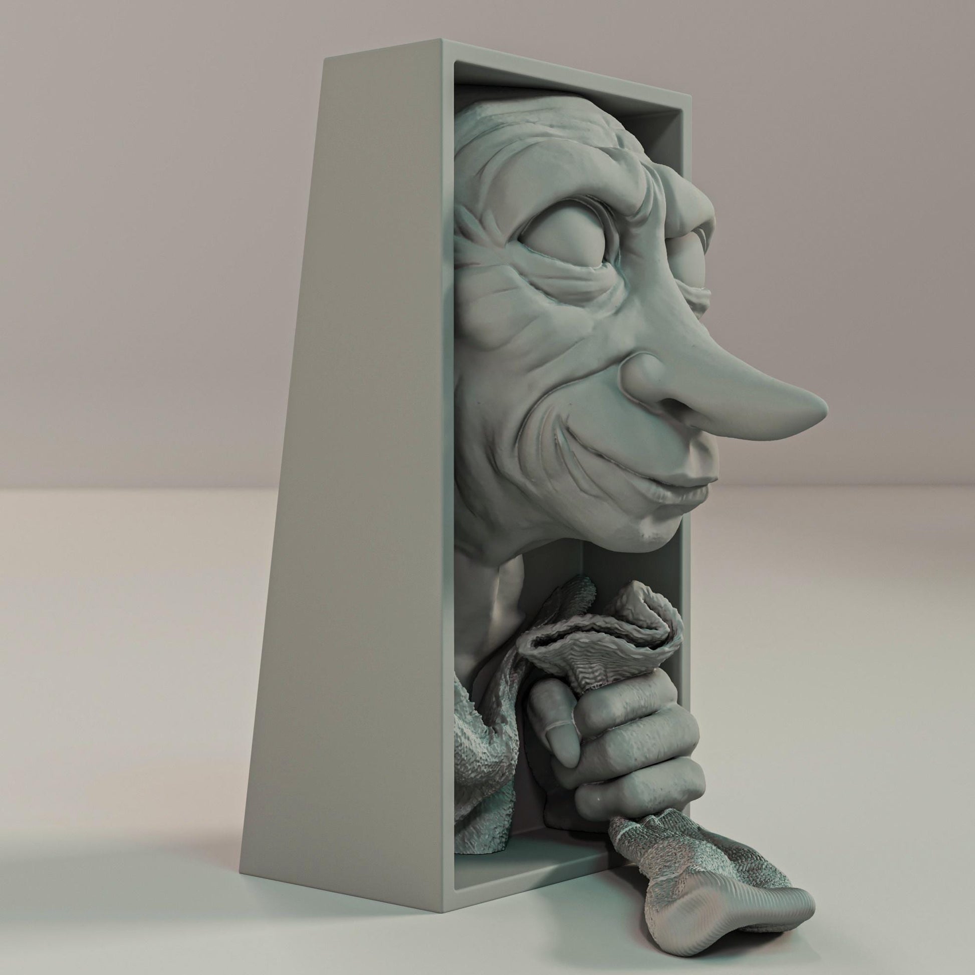 Fantasy House Elf Book Nook | Magical Bookshelf Insert 3D Printed