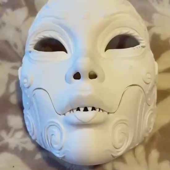 Geisha mask, Geisha Mask with Sharp Teeth - Unique Japanese Art, japanese mask