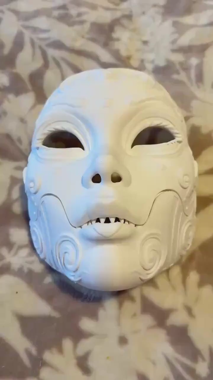 Geisha mask, Geisha Mask with Sharp Teeth - Unique Japanese Art, japanese mask