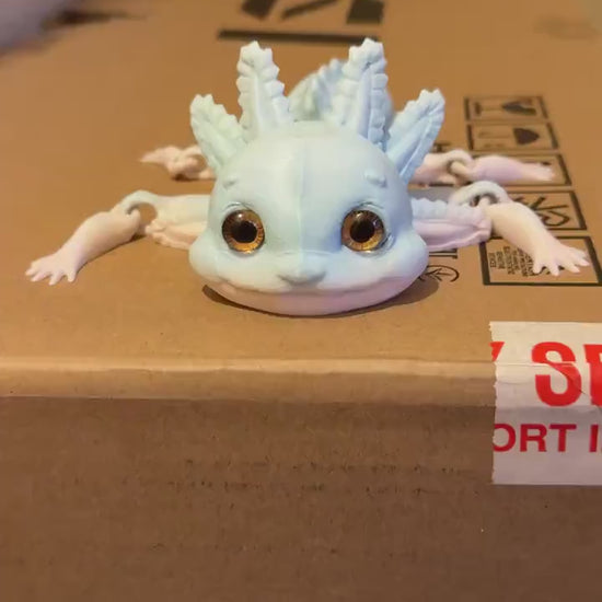Customizable 3D-Printed Axolotl  glass eye's– 20cm Long! Choose Any Color!