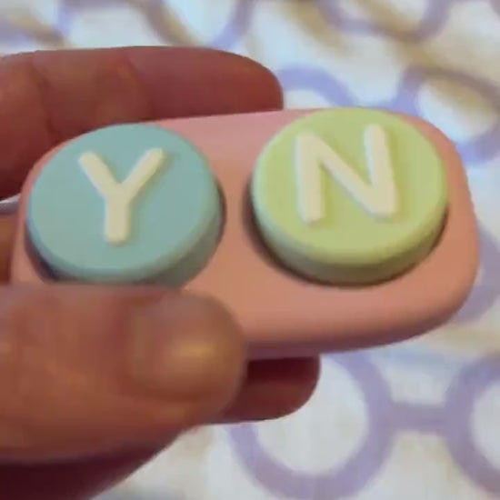 Adorable 3D Printed Yes/No Clicker - Perfect Handheld Size! Pink / Blue