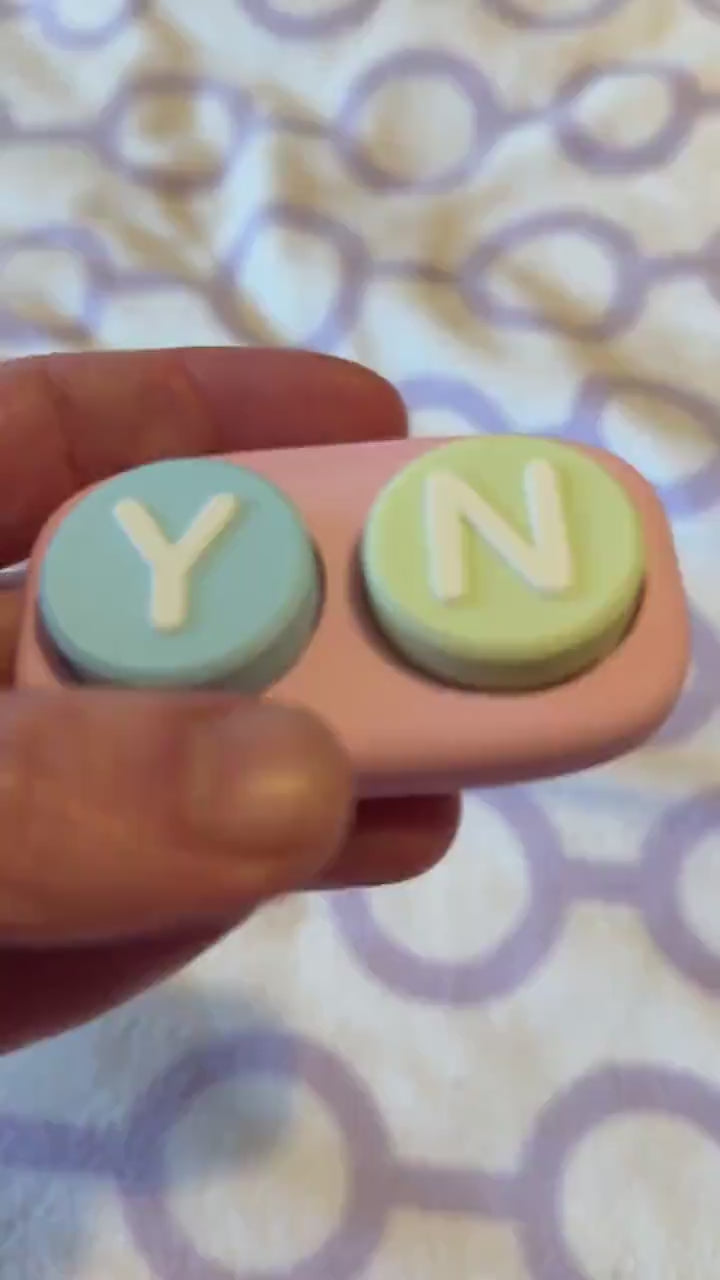 Adorable 3D Printed Yes/No Clicker - Perfect Handheld Size! Pink / Blue
