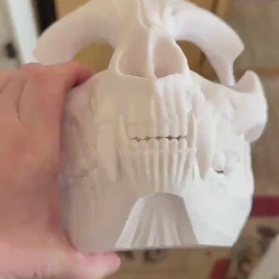 Feline Skull Mask, Feline Skull Mask with Sharp Teeth - Unique Japanese Art, japanese mask