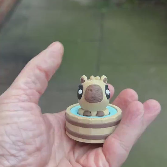 3D Printed Hot spring Capybara Clicker Fidget | ADHD Sensory Toy | Quiet Stress Relief Button | Focus & Anxiety Aid | Desk Fidget