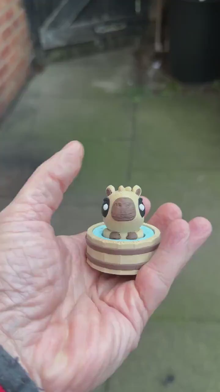 3D Printed Hot spring Capybara Clicker Fidget | ADHD Sensory Toy | Quiet Stress Relief Button | Focus & Anxiety Aid | Desk Fidget