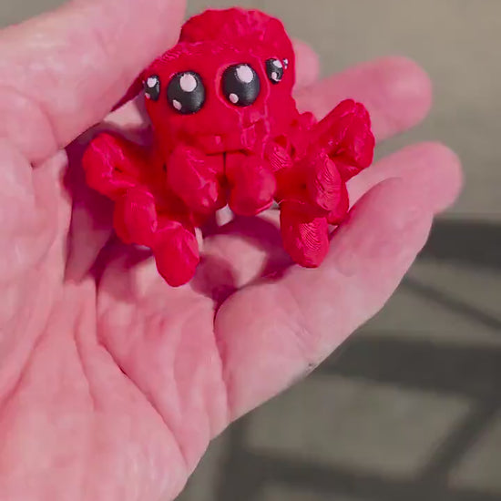 3D Printed Cute Mini Spider – Articulated Flexi Stress Relief, Calming Sensory Creature, Cake Topper – Made in the UK  Choose Any 2 Colors
