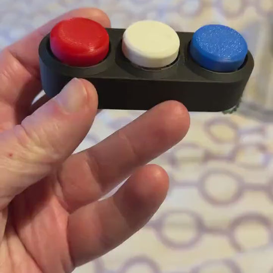 Adorable 3D Printed Red/ White & Blue Clicker - Perfect Handheld Size! ADHD