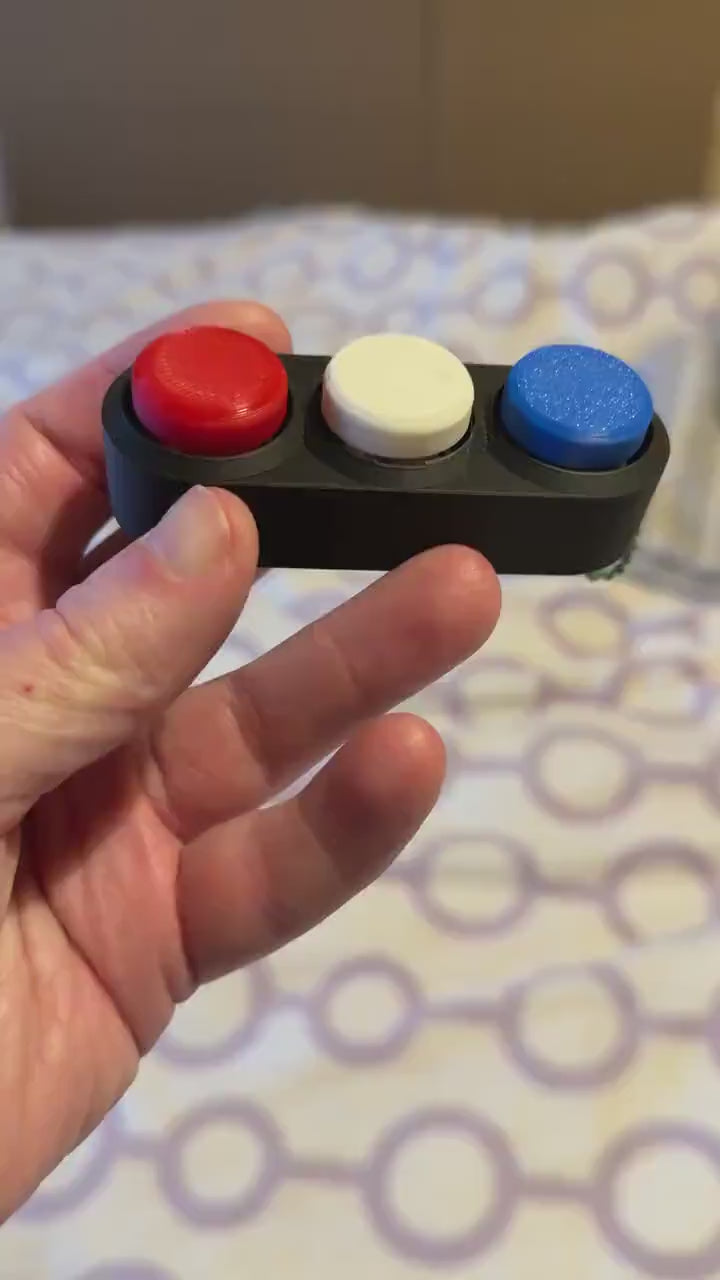 Adorable 3D Printed Red/ White & Blue Clicker - Perfect Handheld Size! ADHD