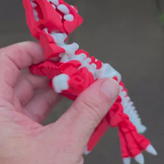 3D Printed Flexi T-Rex Dinosaur – Customizable in 2 Colors – 151mm Adhd